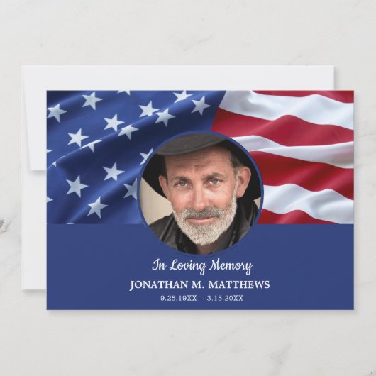 Amerikaanse vlag Foto Patriottische Memorial begra Bedankkaart (Voorkant)