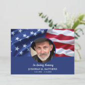 Amerikaanse vlag Foto Patriottische Memorial begra Bedankkaart (Staand voorkant)