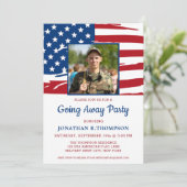 Amerikaanse vlag foto van het leger weggaan kaart (Staand voorkant)