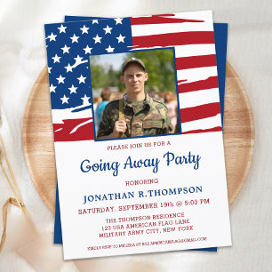 Amerikaanse vlag foto van het leger weggaan kaart