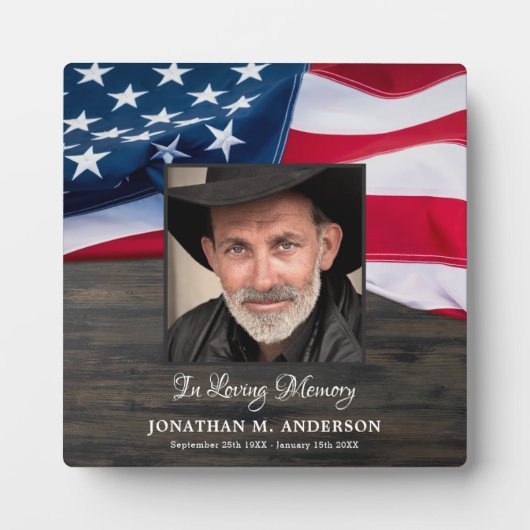 Amerikaanse vlag fotoplaat (Voorkant)