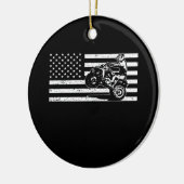 Amerikaanse vlag Four Wheeler Quad Mannen ATV Ridi Keramisch Ornament (Links)
