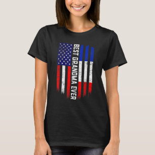Amerikaanse vlag & Frankrijk vlag beste oma ooit f T-shirt