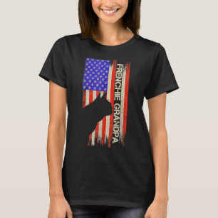  Amerikaanse vlag Franse hond opa frenchie S T-shirt