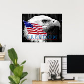 Amerikaanse vlag Freedom Eagle Eye Poster (Thuiskantoor)