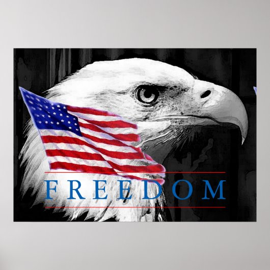 Amerikaanse vlag Freedom Eagle Eye Poster (Voorkant)