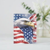 Amerikaanse vlag Freedom Eagle Motivatie Inspirere Briefkaart (Staand voorkant)