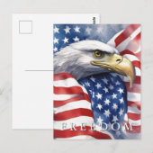 Amerikaanse vlag Freedom Eagle Motivatie Inspirere Briefkaart (Voorkant / Achterkant)