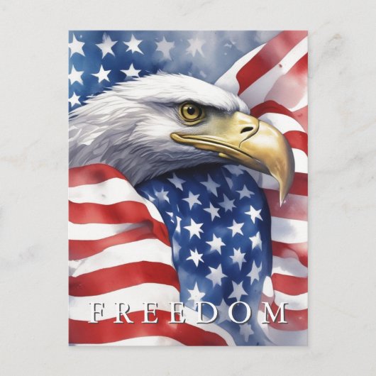 Amerikaanse vlag Freedom Eagle Motivatie Inspirere Briefkaart (Voorkant)