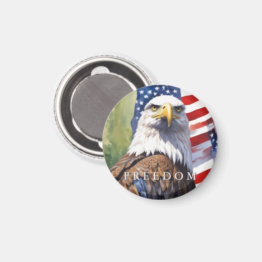 Amerikaanse vlag Freedom Eagle Motivatie Inspirere Magneet (Voorkant / Achterkant)