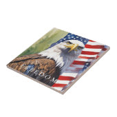 Amerikaanse vlag Freedom Eagle Motivatie Inspirere Tegeltje (Zijkant)