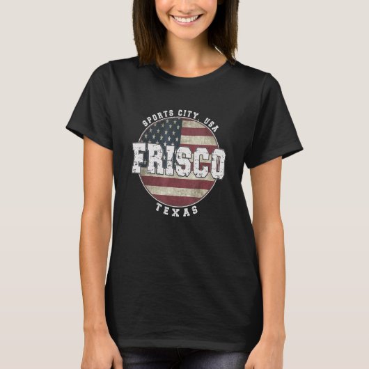  Amerikaanse vlag Frisco Texas T-shirt (Voorkant)
