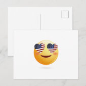Amerikaanse vlag Funny Emoji Briefkaart (Voorkant / Achterkant)