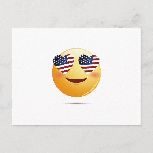 Amerikaanse vlag Funny Emoji Briefkaart (Voorkant)