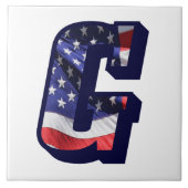 Amerikaanse vlag "G"-Tegel voor grote fotokeramisc Tegeltje (Voorkant)