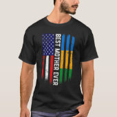 Amerikaanse vlag & Gabon vlag beste moeder ooit fa T-shirt (Voorkant)