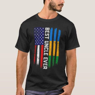 Amerikaanse vlag & Gabon vlag beste oom ooit famil T-shirt