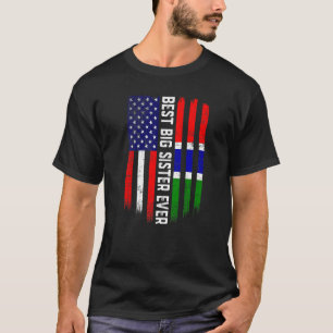 Amerikaanse vlag & Gambia vlag beste grote zus ooi T-shirt