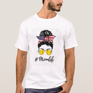 Amerikaanse Vlag Gebleekte Softbal T-shirt
