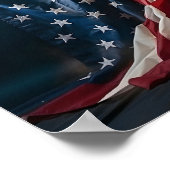 Amerikaanse vlag gedrapeerd over Christelijk cross Poster (Hoek)