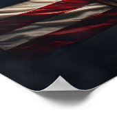 Amerikaanse vlag gedrapeerd over Christelijk cross Poster (Hoek)