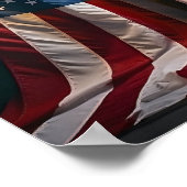 Amerikaanse vlag gedrapeerd over Christelijk kruis Poster (Hoek)