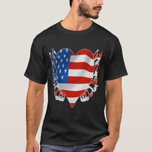 Amerikaanse vlag gedrukt Shirt (Voorkant)