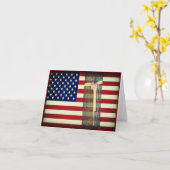 Amerikaanse vlag / geel lint militaire nota Kaart (Gele Bloem)