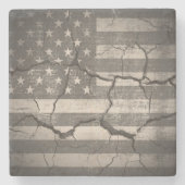  Amerikaanse vlag gekraakt Stenen Onderzetter (Voorkant)