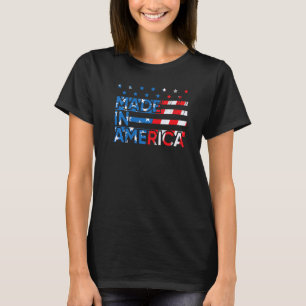 Amerikaanse vlag gemaakt in Amerika op 4 juli T-shirt