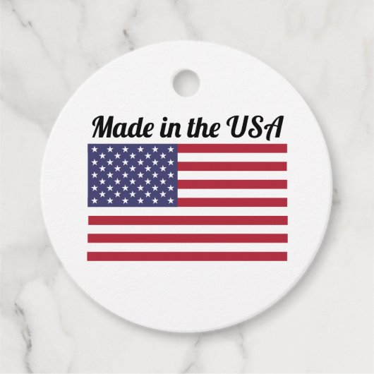 Amerikaanse vlag Gemaakt in de VS Bedankjes Labels (Voorkant)