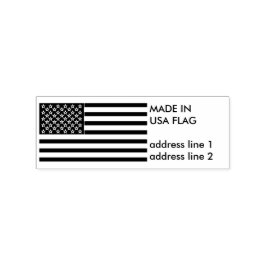 Amerikaanse vlag gemaakt in USA adres Rubberstempel