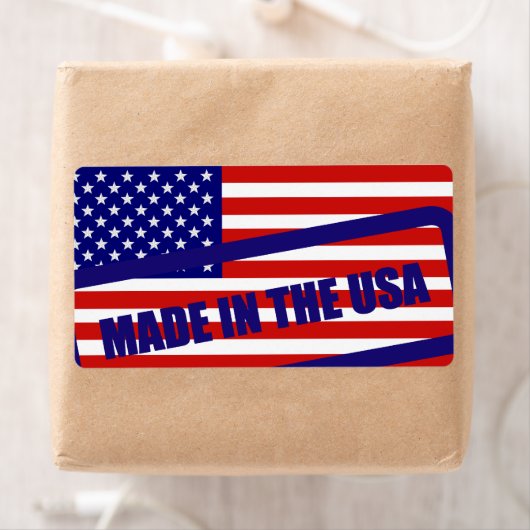 Amerikaanse vlag gemaakt in VS Label 2 (Insitu)