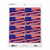 Amerikaanse vlag gemaakt in VS Label 2 (Full Sheet)