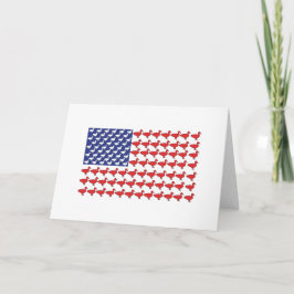 Amerikaanse vlag gemaakt van eenden feestdagen kaart
