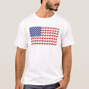 Amerikaanse vlag gemaakt van eenden t-shirt