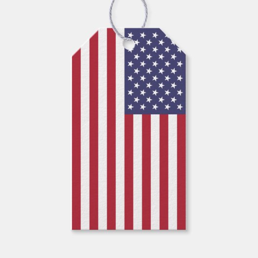 Amerikaanse vlag gemonteerd cadeaulabel (Voorkant)