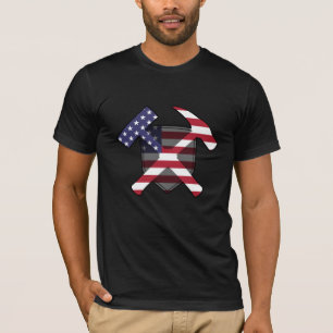 Amerikaanse Vlag Geologie Steenhamer Logo T-shirt