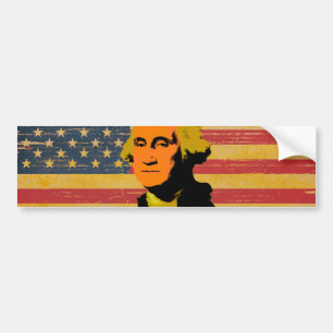 Amerikaanse vlag George Washington Bumpersticker