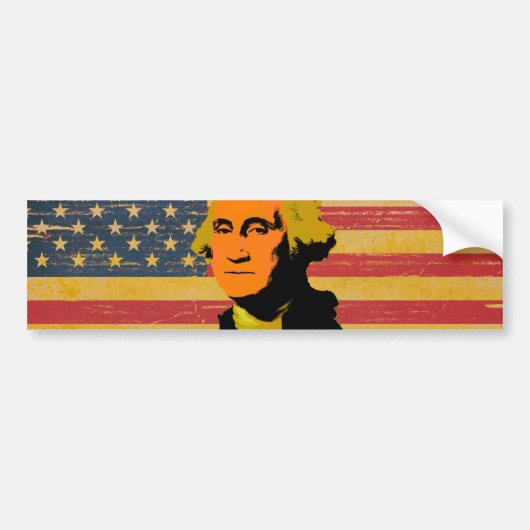 Amerikaanse vlag George Washington Bumpersticker (Voorkant)
