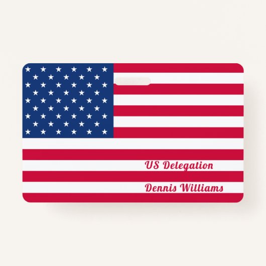 Amerikaanse vlag | Gepersonaliseerd Badge (Voorkant)