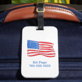 Amerikaanse vlag gepersonaliseerd bagagelabel