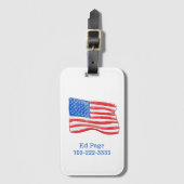 Amerikaanse vlag gepersonaliseerd bagagelabel (Voorkant (verticaal))