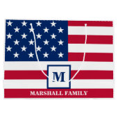 Amerikaanse vlag Gepersonaliseerd monogram 4 juli Groot Cadeauzakje (Achterkant)
