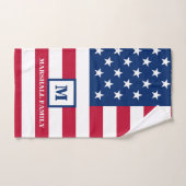 Amerikaanse vlag Gepersonaliseerd monogram 4 juli Handdoek (Handdoek)