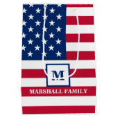 Amerikaanse vlag Gepersonaliseerd monogram 4 juli Medium Cadeauzakje (Achterkant)