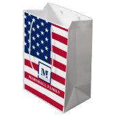 Amerikaanse vlag Gepersonaliseerd monogram 4 juli Medium Cadeauzakje (Achterkant Gekanteld)