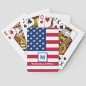Amerikaanse vlag Gepersonaliseerd monogram 4 juli Pokerkaarten (Achterkant)