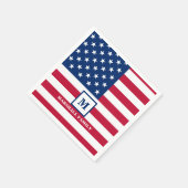 Amerikaanse vlag Gepersonaliseerd monogram 4 juli Servet (Hoek)