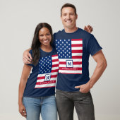 Amerikaanse vlag Gepersonaliseerd monogram 4 juli T-shirt (Unisex)